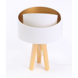 BPS Koncept Galaxy lampa stołowa 1x60 W biała-złota-drewno 060S-062