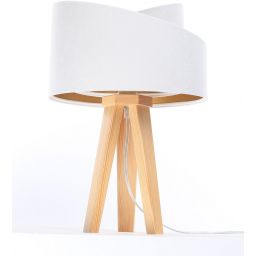 BPS Koncept Galaxy lampa stołowa 1x60 W biała-złota-drewno 060S-062