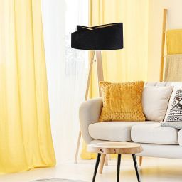 BPS Koncept Galaxy lampa stojąca 1x60 W czarna-złota-drewno 060P-009