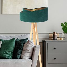 BPS Koncept Galaxy lampa stojąca 1x60 W zielona-złota-drewno 060P-003