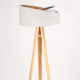 BPS Koncept Galaxy lampa stojąca 1x60 W biała-złota-drewno 060P-062