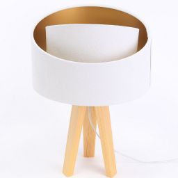 BPS Koncept Galaxy lampa stołowa 1x60 W biała-złota-drewno 060S-062