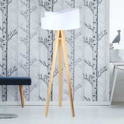 BPS Koncept Galaxy lampa stojąca 1x60 W biała-drewno 060P-060