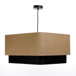 BPS Koncept Kwadro duo lampa wisząca 1x60 W czarna-beżowa KWD-005