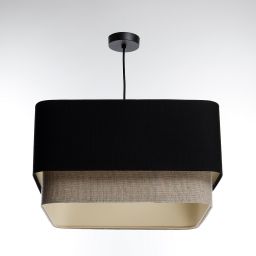BPS Koncept Kwadro duo lampa wisząca 1x60 W czarna-beżowa KWD-006