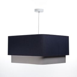 BPS Koncept Kwadro duo lampa wisząca 1x60 W szara/popielata-granatowa KWD-008