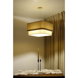 BPS Koncept Kwadro Duo Sue lampa wisząca 1x60 W biała-złota-beżowa KWD-011