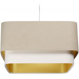 BPS Koncept Kwadro Duo Sue lampa wisząca 1x60 W biała-złota-beżowa KWD-011