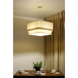 BPS Koncept Kwadro Duo Sue lampa wisząca 1x60 W biała-złota KWD-013