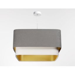 BPS Koncept Kwadro Duo Sue lampa wisząca 1x60 W biała-złota-szary/popielaty KWD-014