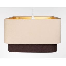BPS Koncept Kwadro Duo Sue lampa wisząca 1x60 W złota-brązowa-beżowa KWD-016