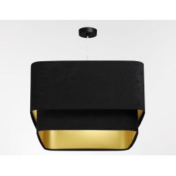 BPS Koncept Kwadro Duo Sue lampa wisząca 1x60 W czarna-złota KWD-019