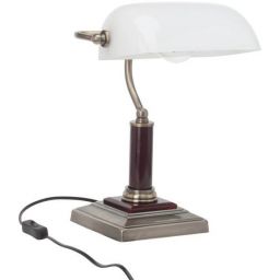 Brilliant Bankir lampa biurkowa 1x60W antyczny mosiądz/biała 92679/31