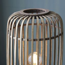 Brilliant Woodrow lampa stojąca 1x60W brązowa/czarna 93776/20
