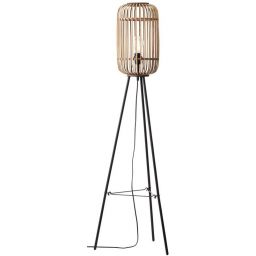 Brilliant Woodrow lampa stojąca 1x60W brązowa/czarna 93776/20