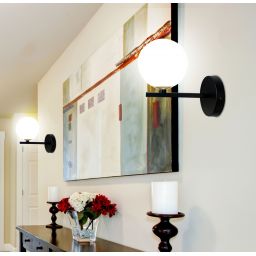 Candellux Kama kinkiet 1x28W czarny/biały 21-01221