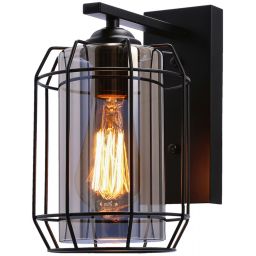 Candellux Jonera kinkiet 1x40W czarny/przydymiony 21-10186