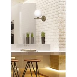 Candellux Kama kinkiet 1x28W mosiądz/biały 21-73419