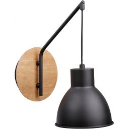 Candellux Vario kinkiet 1x60W czarny/drewno 21-73495