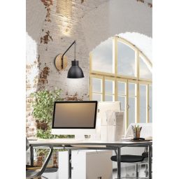 Candellux Vario kinkiet 1x60W czarny/drewno 21-73495