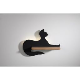 Candellux Cat kinkiet 1x5W LED czarny/drewno 21-75642