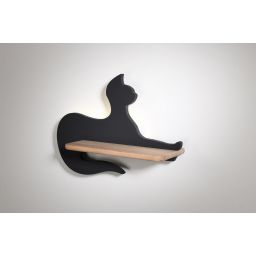 Candellux Cat kinkiet 1x5W LED czarny/drewno 21-75642