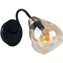 Candellux Unica kinkiet 1x40W czarno/złoty/szkło szare dymione 21-00866