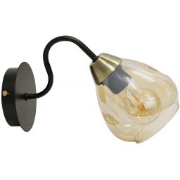 Candellux Unica kinkiet 1x40W czarno/złoty/szkło szare dymione 21-00866