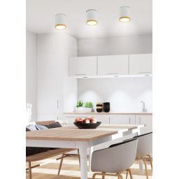 Candellux Tuba lampa podsufitowa 1x5W biały/drewno 2273624