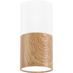 Candellux Tuba lampa podsufitowa 1x25W biały/drewno 2273655