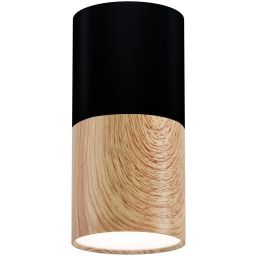 Candellux Tuba lampa podsufitowa 1x15 W czarna-drewno 2282862
