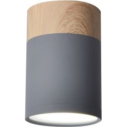 Candellux Tuba lampa podsufitowa 1x15W szara/drewno 2284262