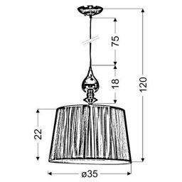 Candellux Gillenia lampa wisząca 1x60W srebrna 31-07155