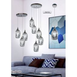 Candellux Marina lampa wisząca 1x60W chrom/szkło 31-60174