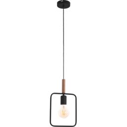 Candellux Frame lampa wisząca 1x60W czarny/drewno 31-73501