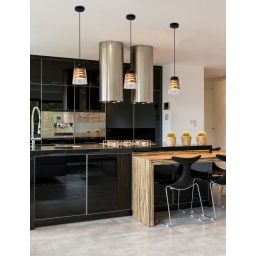 Candellux Fresno lampa wisząca 1x60W czarna/złota/przezroczysta 31-78384