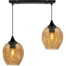 Candellux Aspa lampa wisząca 2x40W czarna/brązowa 32-00590