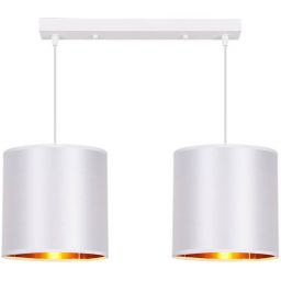 Candellux Atlanta lampa wisząca 2x40W biała/złota 32-00644