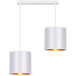 Candellux Atlanta lampa wisząca 2x40W biała/złota 32-00644