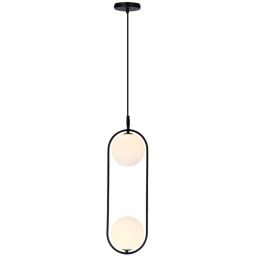 Candellux Cordel lampa wisząca 2x28W czarna/biała 32-10155