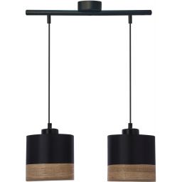 Candellux Porto lampa wisząca 2x60W czarny/brązowy 32-17604