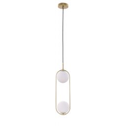 Candellux Cordel lampa wisząca 2x28W mosiądz/biały 32-73464