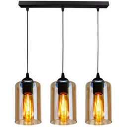 Candellux Bistro lampa wisząca 3x40W czarna/bursztynowa 33-00545
