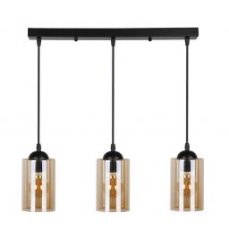 Candellux Bistro lampa wisząca 3x40W czarna/bursztynowa 33-00545