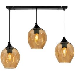Candellux Aspa lampa wisząca 3x40W czarna/brązowa 33-00606