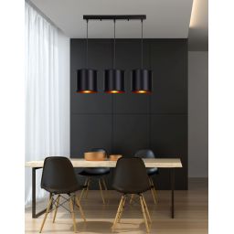 Candellux Candida lampa wisząca 3x40W czarna/złota 33-00736