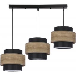 Candellux Twin lampa wisząca 3x40W czarny/brązowy 33-17895