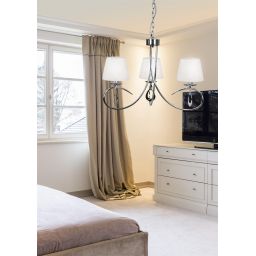 Candellux Arnika lampa wisząca 3x40W chrom/biały 33-21663