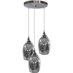 Candellux Marina lampa wisząca 3x60W chrom/szkło 33-60181