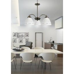 Candellux Uli lampa wiszącą 3x60W biała/satyna 33-66152